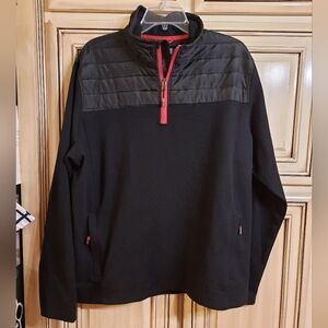 Eddie Bauer Fleece‎ Quarter Zip - Size XL - Black Red